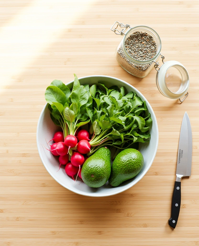 Ingrédients frais et sains sur un plan de travail